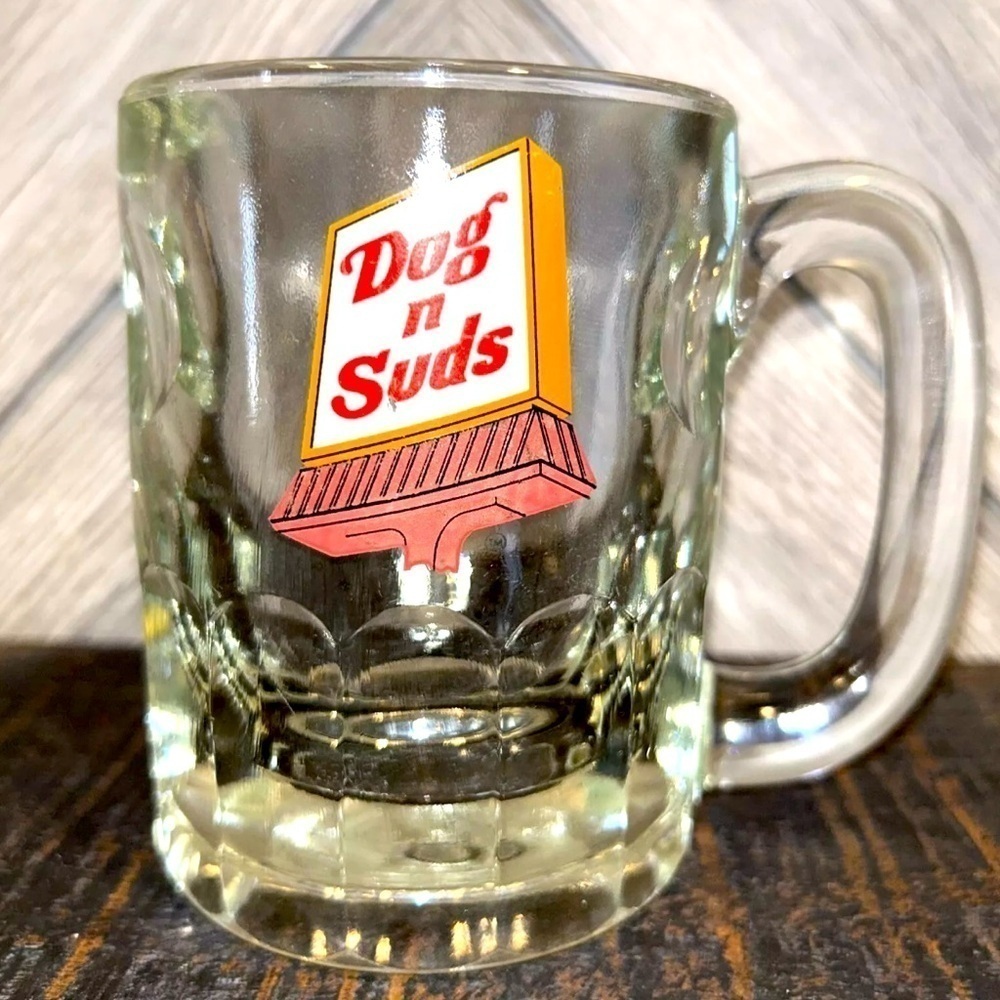 Vintage Dog N Suds Glass Rootbeer Root Beer Heavy Mug Drive In 4”